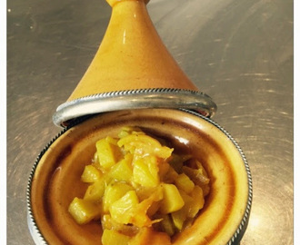 Curry de courgettes au citron Beldi confit.