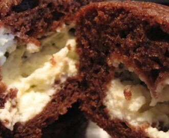 Chokolade cheesecake muffins