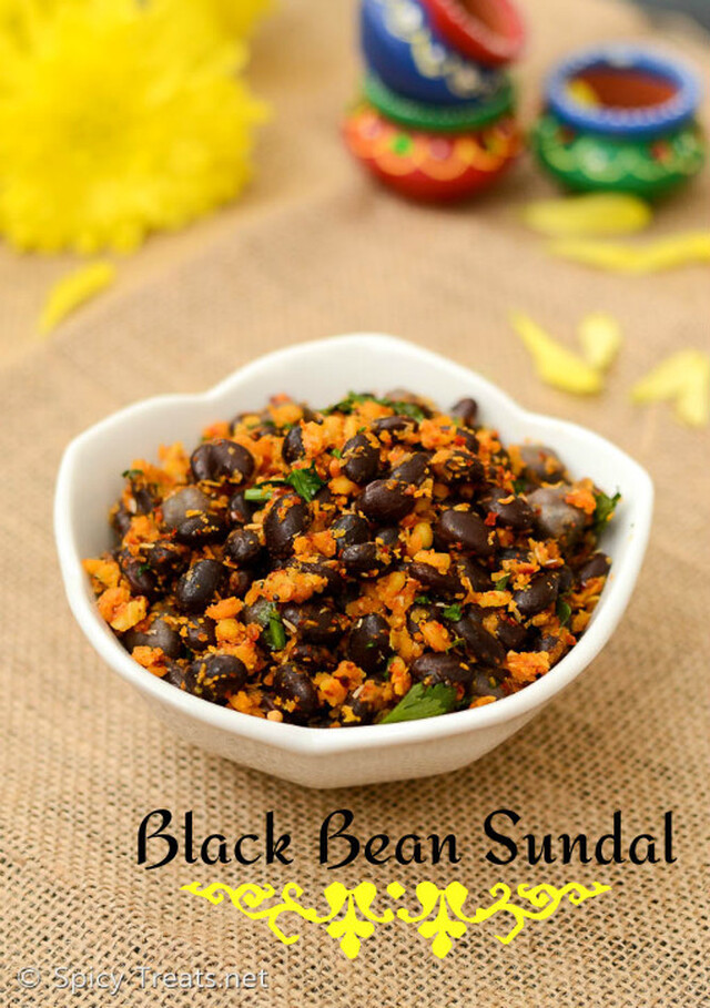 Black Beans Sundal | Varuthuaracha Sundal | Beans Sundal Using Roasted Spices | Masala Beans Paruppu Sundal Recipe - Navaratri Sundal Recipes