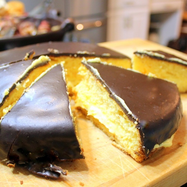EASY Boston Cream Pie - 52 Cakes and Pies at Home and Church PotLuck Desserts