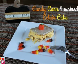 Candy Corn Inspired Eclair Cake Recipe