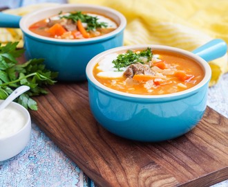 #SundaySupper Simple Rice Recipes for Dinner: Qatiqli Hu’rda (Uzbek Rice Soup with Yogurt)