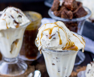 Salted Caramel Ice Cream with Brownie Bites