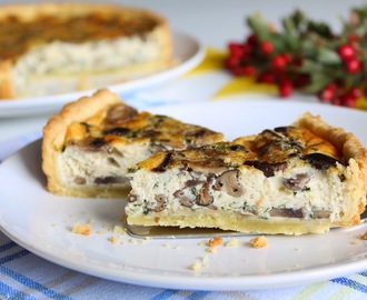 Crostata di frolla salata con chiodini/ Песочный пирог с опятами