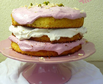 Torta od vanilije sa pjenastom kremom od malina i limuna / Vanilla cake with raspberry and lemon mousse