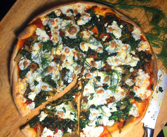 Caramelized Fennel & Spinach Pizza with Goat Cheese