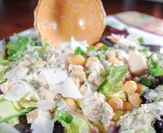 Chicken Salad with Chickpeas, Parmesan Cheese and a Lemony Italian Dressing