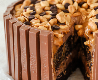 Chokladtårta med kitkat, 10-12 bitar: