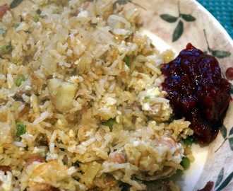 Festive Fried Rice - using up Christmas leftovers
