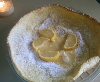 Traditional Style German Pancake with Lemon, Butter, & Powdered Sugar!