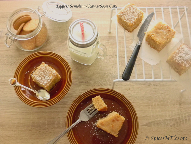 Eggless Semolina Cake | Rawa Cake | Sooji Cake