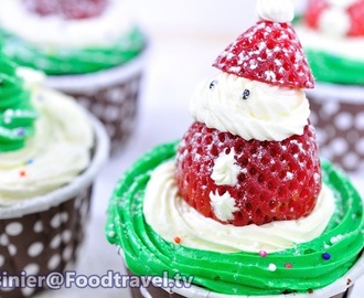 คัพเค้กคริสต์มาส Christmas Cupcake - ซานต้าคัพเค้ก Santa Cupcakes (Christmas Desserts)