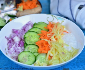 Leftover Rice Breakfast bowl/Pazhaya saadam with Curd