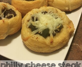Just In Time For Super Bowl Sunday!  Philly Cheese Steak Crescent Cups Make The Perfect Appetizer or Week Night Dinner!