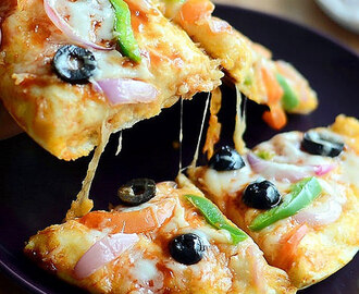 Homemade Stovetop Pizza – No Oven Veg Pizza