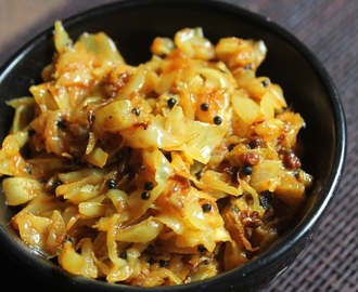 Cabbage Poriyal Recipe - Cabbage Stir Fry Recipe without Coconut