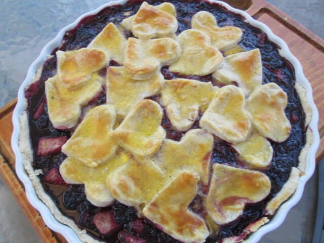Pear-blackberry pie     (Pie de moras y peras)