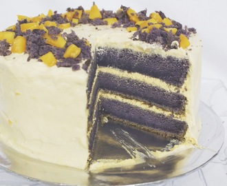 Ube Cake with Mango Cream Cheese Frosting