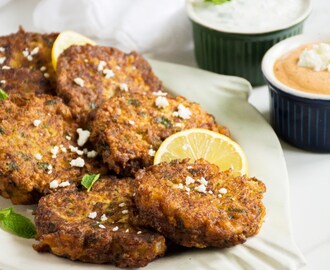 Cauliflower Fritters with Two Dipping Sauces