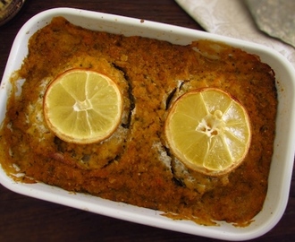 Ling fish in the oven with Portuguese cornbread