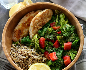 Toasted Kale Salad with Chicken and Lemon Dijon Dressing