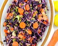 Purple Cabbage Salad with Lemon Miso Dressing