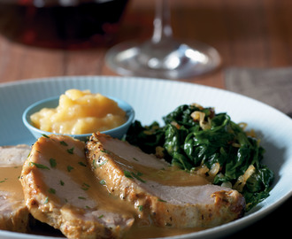 Roast Loin of Pork with Mustard Crust Brings out “Wows” at The Table