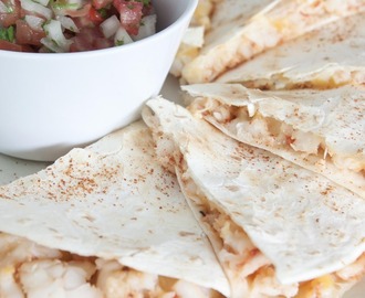 Grilled Shrimp Quesadilla with Spicy Homemade Salsa - Carne Asada Seasoning Also Works Well on Seafood