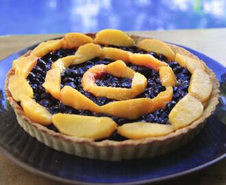 Blueberry and Peach Tart (guest post from Goodies Against the grain)