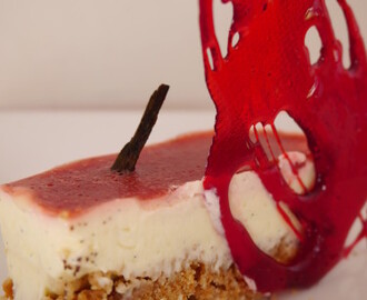 Cheesecake à la vanille de Lifou et son coulis de fraise