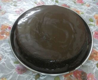 Coffee cake with dark chocolate ganaché