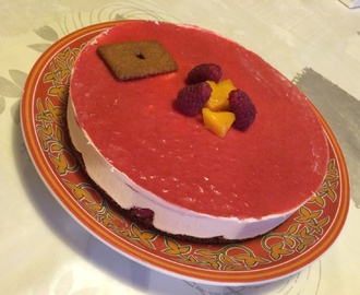 Cheesecake mangue framboises sans cuisson
