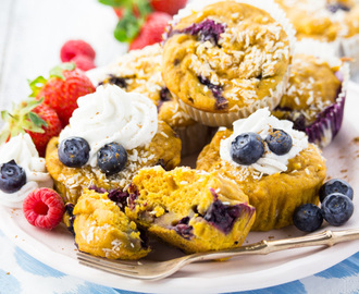 Sweet Potato Muffins with Blueberries