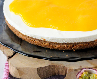 Cheesecake met mango en passievrucht