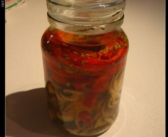 Preserved is Better – Pickled mushrooms, baby octopus and capsicum