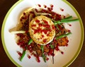 Grilled Sweet Potato, Spring Onion & Goats Cheese Salad with Honey Chilli Dressing