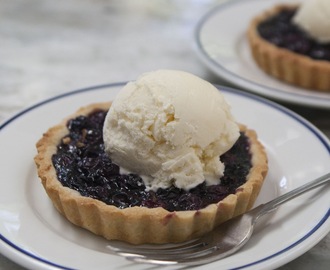Just In Time for This Weekends Festivities, Gluten Free (or not) Blueberry Tarts with Buttermilk Ice Cream.