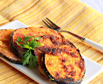 Begun Bhaja, Baingan Bhaja, Bengali Style Eggplant Fry