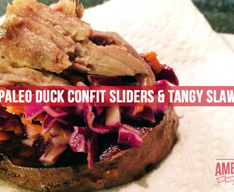 Paleo Duck Confit Sliders with Tangy Slaw