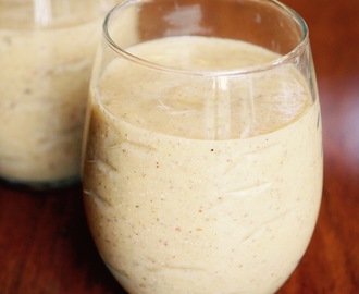 Peach And Peanut Butter Smoothie With Chia Seeds