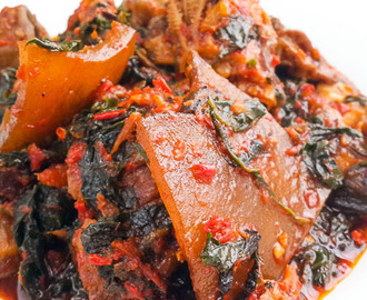 fresh and rich Efo riro (vegetable soup)