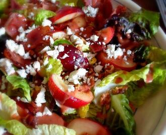 Nectarine Salad with a Strawberry Balsamic Dressing