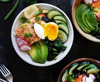 Grilled Fish Bowls with Garlic Scapes and Kale