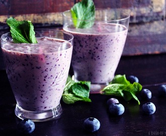 Blueberry, Banana and Mint smoothie