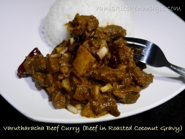Varutharacha Erachi/Meat/Beef Curry Kerala Style (Beef In Roasted Coconut Gravy)