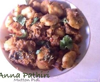 Anna Pathiri – Mutton Pidi  – Coin shaped rice dumplings with Mutton Gravy