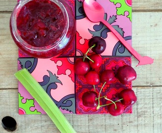 Confiture rhubarbe cerises au Cook Expert ou pas(Rhubarb and cherry jam)