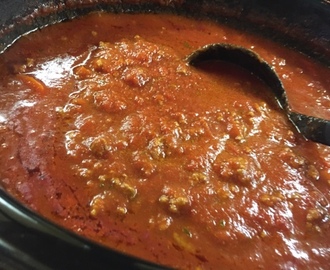 Meat sauce with Polenta