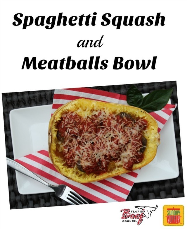 Spaghetti Squash and Meatballs Bowl #SundaySupper