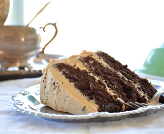 Chocolate Cake with Salted Peanut Butter Chocolate Chip Buttercream